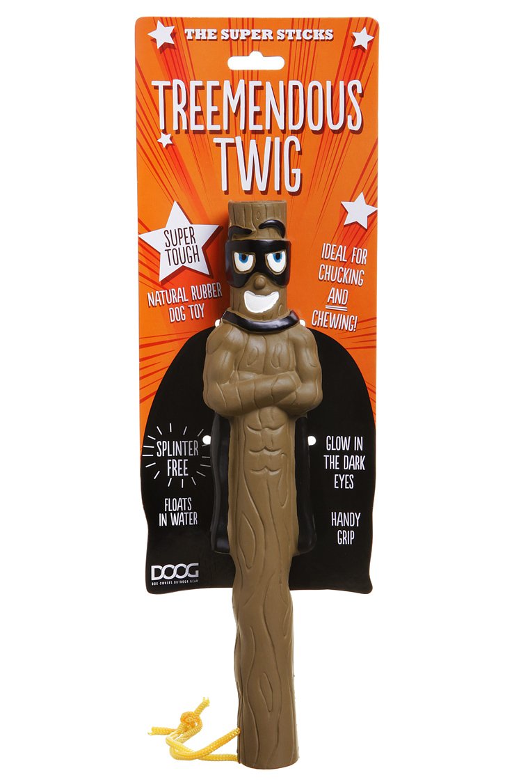 DOOG - The Supersticks "Captain Fantastic" Fetch Toys Safer Than Real Sticks, Splinter Free, Glow-In-The-Dark Eyes, Floats, Easy to Clean