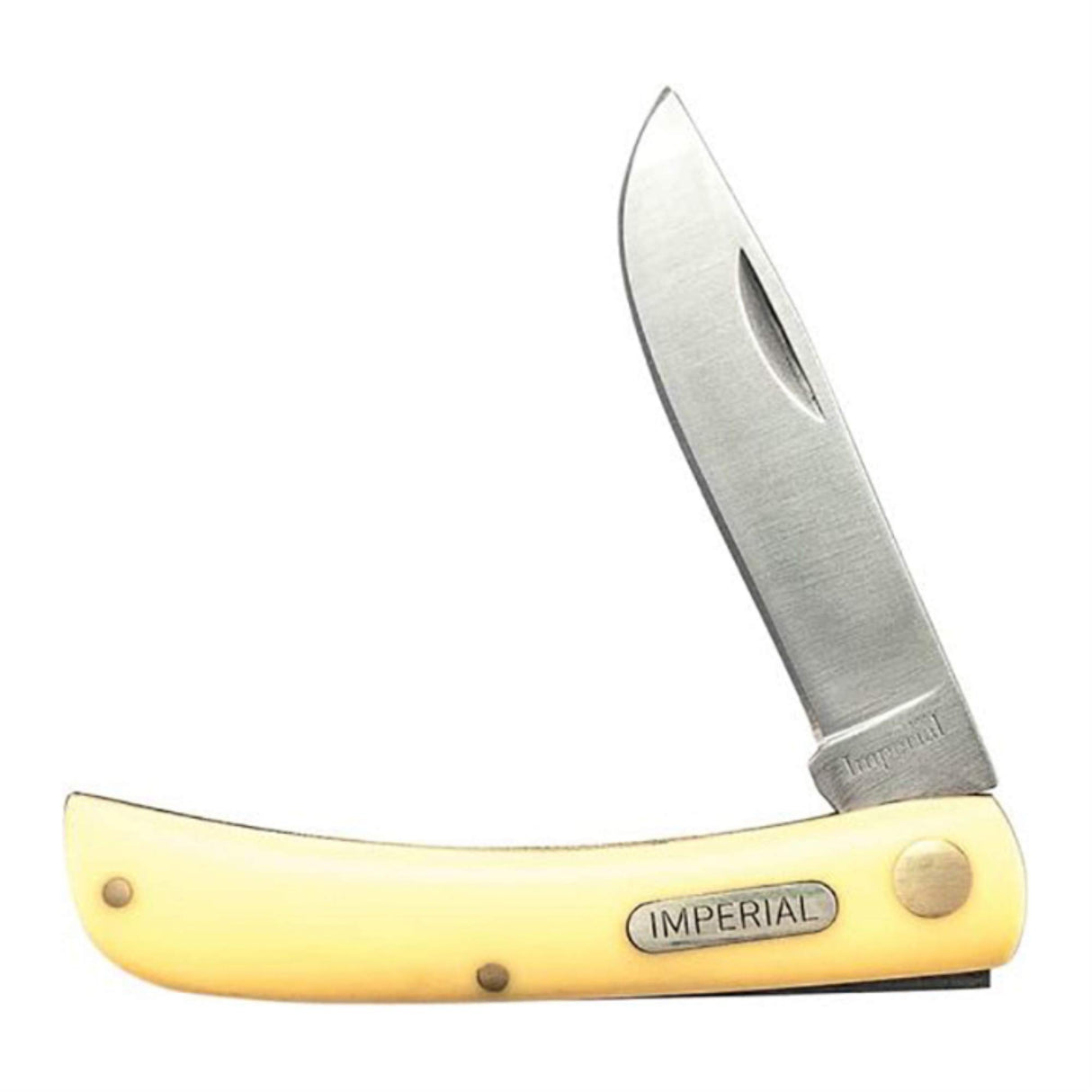 Imperial Knives IMO22Y Folder Yellow Handle Single Blade 7Cr17MoV Steel.